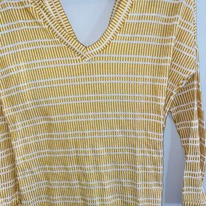 Daytrip Mustard and Cream Striped Knit Top